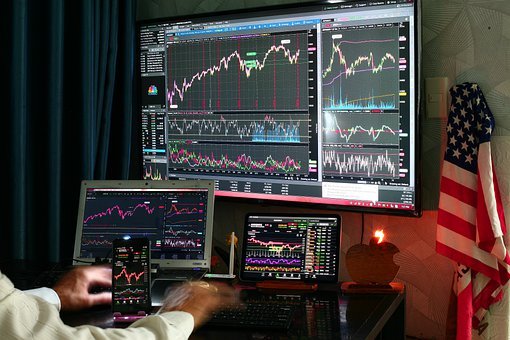 Computer, Stock, Market, Chart, Dow